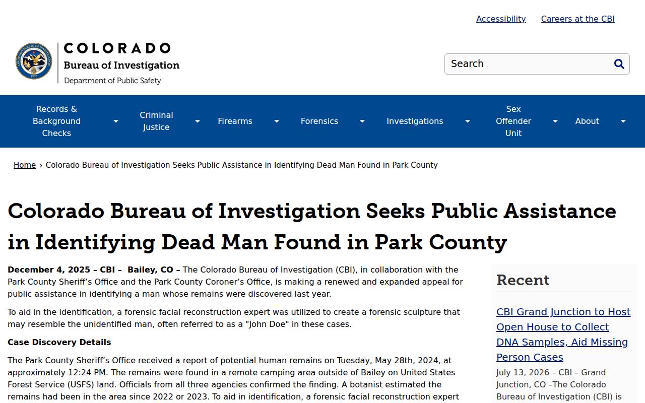 Park County arrest record agency coordination