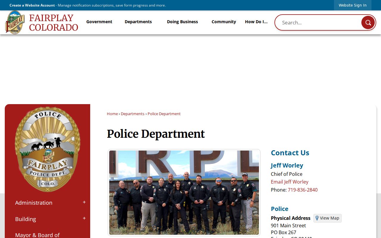 Park County arrest records Fairplay Police source