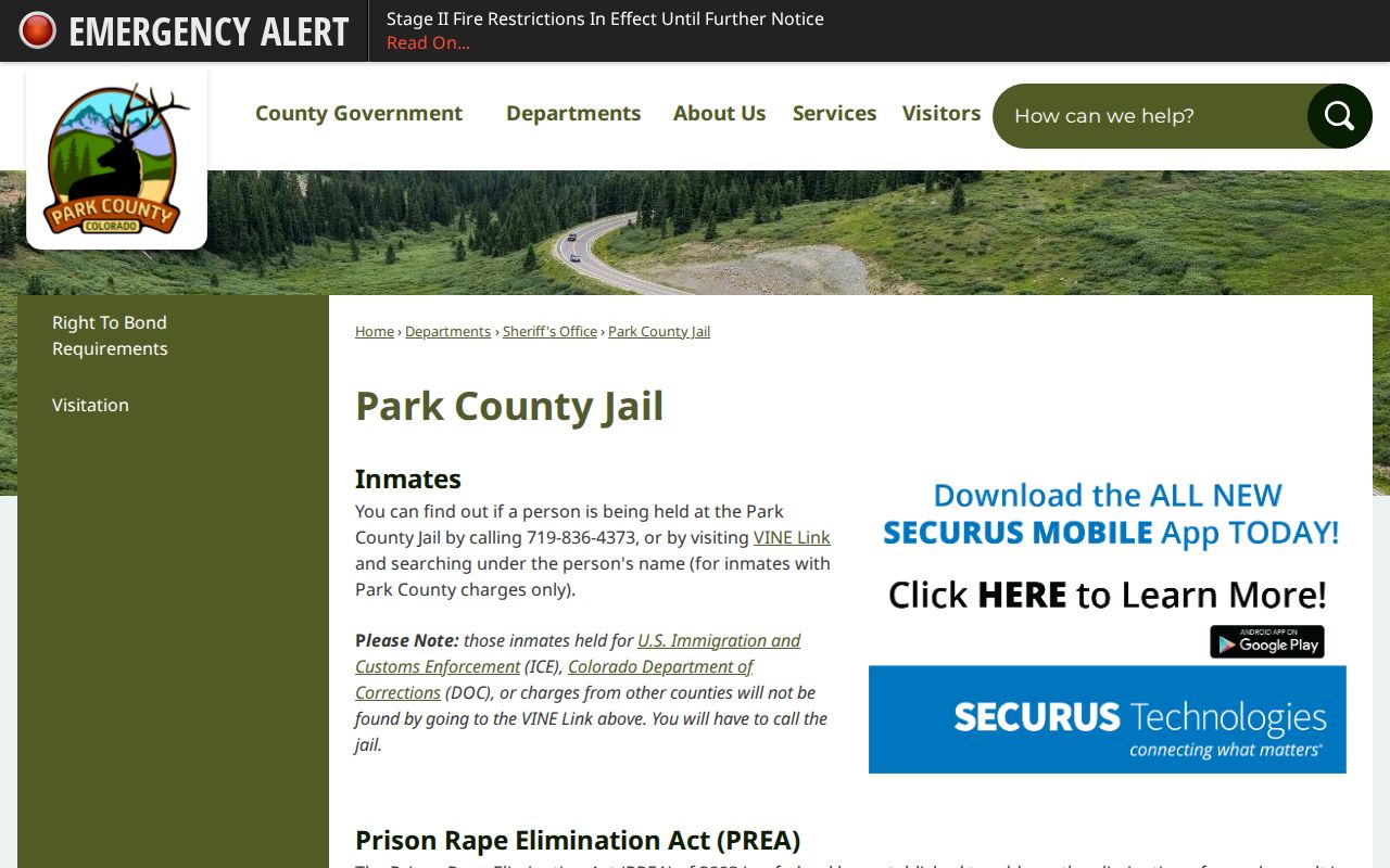 Park County arrest lookup jail source