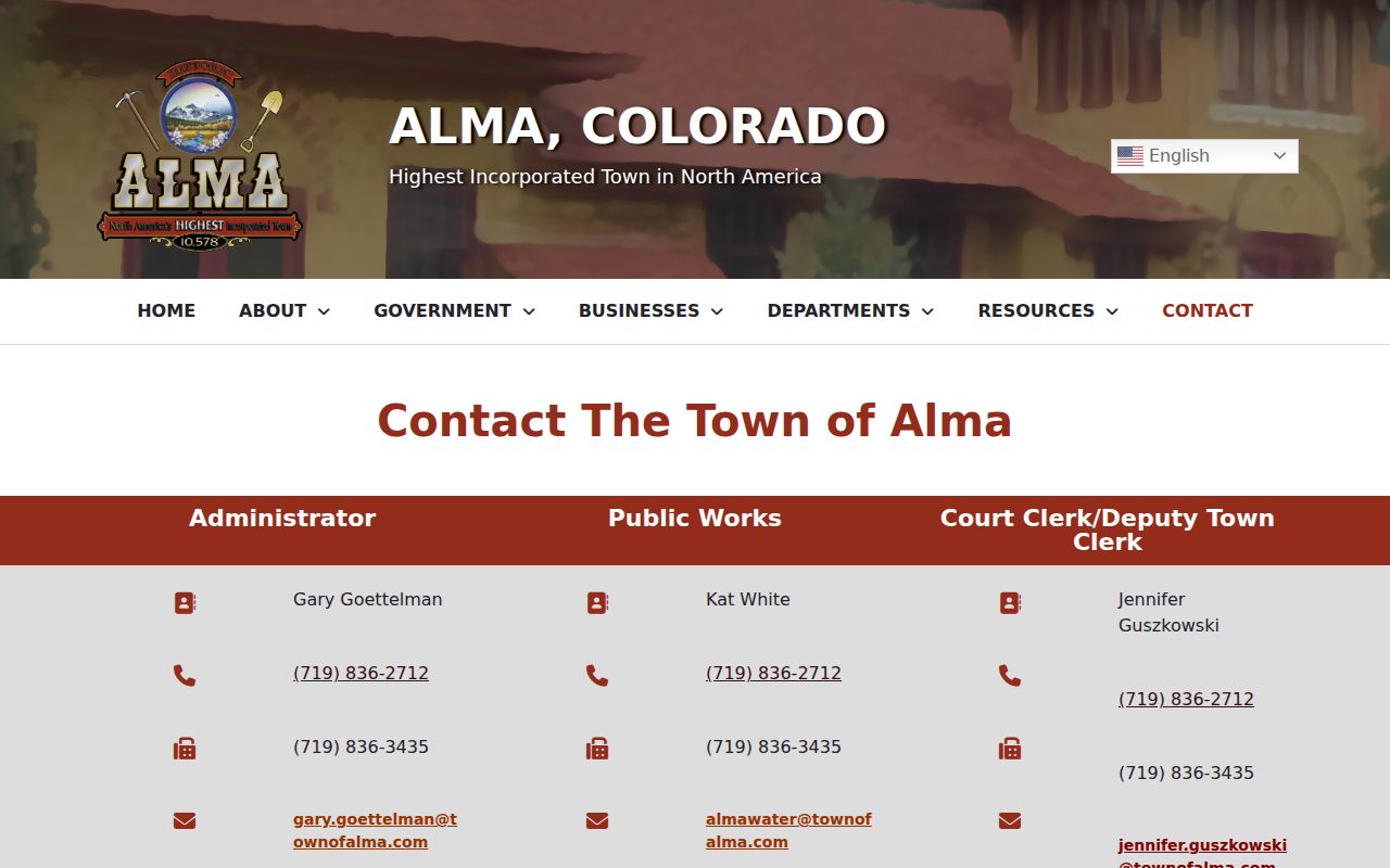 Alma Park County criminal records Town Hall source