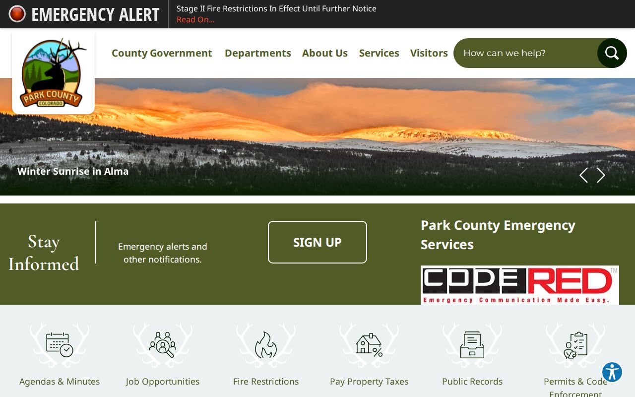 Official Park County government homepage for county record offices
